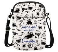 Cruise Trip Vacation Gift Family Cruise Gift Just a Girl Who Loves Cruising Travel Makeup Bag Cruising Lover Gift (Loves Cruising CR EU)