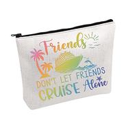 Cruise Vacation Cosmetic Bag Don’t Let Friends Cruise Alone Cosmetic Bag Friends Cruising Gift (LET -b)