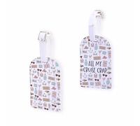 Cruise Vacation Gift All My Cruise Crap Inspire Baggage Tag Summer Vacation Travel Gift Beach Life Luggage Tag (Crap-tag)
