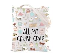 Cruise Vacation Tote Bag All My Cruise Crap Tote Bag Summer Vacation Travel Gift Beach Life Gift Family Vacation Cruise (Cruise CRAP)