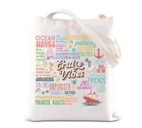 Cruise Vibes Gift Cruise Vacation Tote Bag Beach Life Gift Female Weekend Cruise Lover Shoulder Bag Sailors Gift (Cruise Vibes)