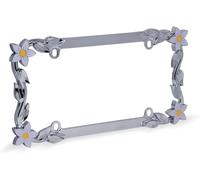 Cruiser Accessories 19130 License Plate Frame - Daisy, Chrome-Plated Metal