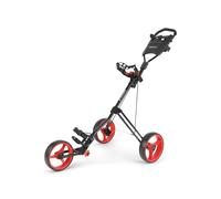 CRUISER CR-5 3 Wheel Golf Trolley - Lightweight Push Cart - Fits Any Bag - Easy Folding (Black/Red)
