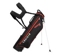 Cruiser Golf CR-Lite 7" Stand Bag | Lightweight, Slim Standbag with Padded Double Shoulder Straps | 4-Way Divider | 3 Pockets, Grab Handle, Rain Hood (Black/Red 2026)