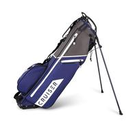 Cruiser Golf CR-Lite 7" Stand Bag | Lightweight, Slim Standbag with Padded Double Shoulder Straps | 4-Way Divider for 10 Clubs | 3 Pockets, Grab Handle, Rain Hood (2.0 Black) (Navy/Grey)