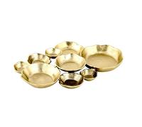 Cruiser’s Caché 17" Cluster of 9 Serving Bowls. Rustic Gold Finish, Hand-Crafted, Artisan Made