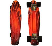 Cruiser Skateboard, 22 Inch Penny Board Cruiser Carver Baby Complete Mini Cruiser Skateboard Retro Design Starry Graphic Galaxy, Beginner Skating Board Classic Skateboard for Girls Kids Boys (E)