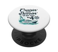 Cruisin' and Boozin' all the way to 40 Ocean Boat Party PopSockets Adhesive PopGrip