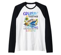 Cruisin Together Virgin Islands 2027 Ship Dolphin Vacation Raglan Baseball Tee