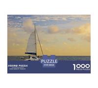 Cruising Catamaran Jigsaw Puzzles Puzzle for Adults Kids. 1000 Piece Sailing Vessels Impossible Challenge Toy Educational Game Home Decoration for Adults& Kids Age 14 Years Up 38x26cm/1000pcs