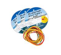 Cruising Ducks Tag with Rubber Bands | 30 Pack | Carnival Rubber Cruising Duck Tag | Rubber Bands Included | 2.5" inch Circle Tags | #CruisingDucks