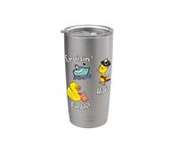 Cruising Hiding Finding Rubber Ducks Passport Scavang Hunt Stainless Steel Insulated Tumbler