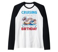 Cruising Into My 11th Birthday Cruise 11 Year Old Birthday Raglan Baseball Tee