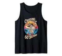Cruising Into My 60th Birthday Skeleton Pirate Milestone Tank Top
