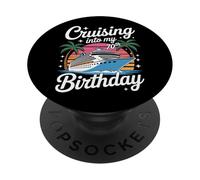 Cruising Into My 70th Birthday Caribbean Cruise Fan PopSockets Adhesive PopGrip