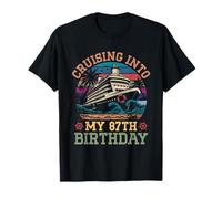 Cruising Into My 87th Birthday Cruise Vintage 87 Years Old T-Shirt