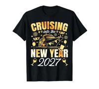 Cruising Into The New Year 2027 Family Trip Value Graphic T-Shirt, Men, Black, M