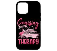 Cruising Is My Therapy Pink Flamingo Cruise Ship Cruising Case for iPhone 12 mini