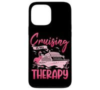 Cruising Is My Therapy Pink Flamingo Cruise Ship Cruising Case for iPhone 13 Pro Max