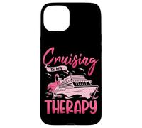 Cruising Is My Therapy Pink Flamingo Cruise Ship Cruising Case for iPhone 15 Plus
