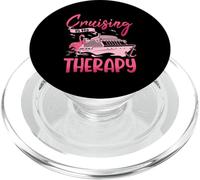 Cruising Is My Therapy Pink Flamingo Cruise Ship Cruising PopSockets PopGrip for MagSafe