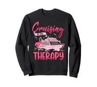 Cruising Is My Therapy Pink Flamingo Cruise Ship Cruising Sweatshirt