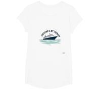 Cruising is My Therapy Vacation Lover Ocean Getaway Quote T-Shirt, Girls, White, XS