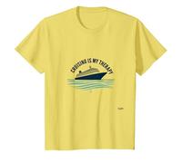 Cruising is My Therapy Vacation Lover Ocean Getaway Quote T-Shirt, Kids, Lemon, 2 Years