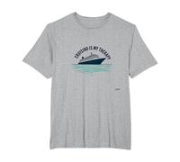 Cruising is My Therapy Vacation Lover Ocean Getaway Quote T-Shirt, Men's Big and Tall, Heather Grey, 4X Tall