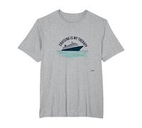Cruising is My Therapy Vacation Lover Ocean Getaway Quote T-Shirt, Men's Big and Tall, Heather Grey, 5X Tall