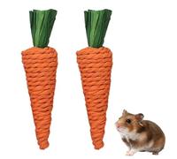 crukakulash 2Pcs Rabbit Toys Bunny Chew Toys for Rabbits, 10cm Guinea Pig Hamster Chew Rabbit Toy for Bunnies Boredom, Rabbits Enrichment Toy Carrot Cat Bunny Essentials