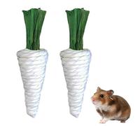 crukakulash 2Pcs Rabbit Toys Bunny Chew Toys for Rabbits, 10cm White Guinea Pig Hamster Chew Rabbit Toy for Bunnies Boredom, Bunny Toys for Indoor Rabbits Enrichment Toy Carrot Cat Bunny Essentials