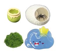 crukakulash 3 Pcs Jumping Spider Hide Accessories Silk Cocoons Jumping Spiders Hides Cloud Platform Food Dish for Small Insects Critters