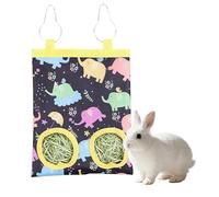 crukakulash Hanging Rabbit Hay Feeder Bag 2 Hole Rabbit Hay Feeder Hay Holder for Rabbits Cute Small Pet Cage Accessoriesfor Guinea Pig Bunny Colorful Little Elephant