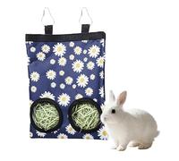 crukakulash Rabbit Hay Feeder Bag 2 Hole Hanging Rabbit Hay Feeder Bag Cute Small Animal Cage Accessories for Guinea Pig Bunny Chinchillas Daisy