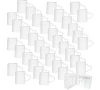 CRUMANCY 36pcs Sublimation Mugs, 11oz Ceramic Blank Coffee Mugs, with Foam Box, Machine Washable, White Ceramic Cups Bulk Mugs for Tea Latte Hot Cocoa
