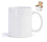 CRUMANCY Ceramic Coffee Mug, Sublimation Mugs, 11oz Ceramic Blank Coffee Mugs, with Foam Box, Machine Washable, White Ceramic Cups Bulk Mugs for Tea Latte Hot Cocoa