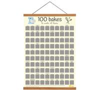 Crumbs by Collette 100 Bakes Scratch Off Poster - a Bucket List for Home Bakers - A2 (420 x 594 mm) with 17" Magnetic Hanger