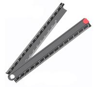 Crumye 30cm Folding Ruler, 90° Folding Aluminum Angle Ruler 0-300mm Black for Machine-Made Glass Making, Metal Stationery