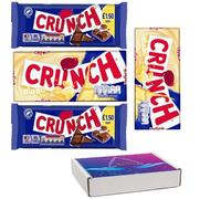 Crunch Milk,White Chocolate Sharing Bars 4 x 100g With Gift Box - Mixed Flavours of Chocolate Bars
