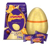 Crunchie Inclusions Easter Egg 385g - With Three Crunchiie Bars and a Hollow Milk Chocolate Egg - Includes: 1 x Large Hollow Chocolate Egg, 3 x Crunchie Bars