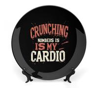 Crunching Numbers is My Cardio Accountant Ceramic Decorative Plate Home Decor Collection Ornament Souvenir Trays Home Art 7inch