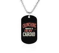 Crunching Numbers Is My Cardio Accountant Couples Memorial Necklaces for Women Men Square Titanium Steel Chains Pendant Jewelry Gift