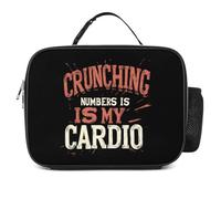 Crunching Numbers is My Cardio Accountant Insulated Lunch Bag Reusable Cooler Tote Leakproof Lunchbox Organizer with Detachable Handle