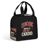 Crunching Numbers is My Cardio Accountant Insulated Lunch Bag Reusable Wide Open Bento Box Cooler Tote Leakproof Lunch Organizer