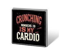 Crunching Numbers Is My Cardio Accountant Square Enamel Brooch Pin Button Badges Decoration Hat Clothing Bag Accessories Gift Crafts
