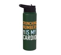Crunching Numbers is My Cardio Humor Quote Stainless Steel Insulated Water Bottle
