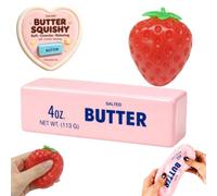 Crunchy Butter Squishy - ASMR Bead Filled Squeeze Ball, Slow Rebound Butter Squishy for Stress Relief, Party Gift for Adults, Desk Fidget