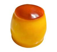 Crunchy Caramel Pudding Stress Ball, Bead Filled Sensory Squeeze Toy, 6x6cm, Realistic Dessert Squîshy, Anti Stress Fidget Ball, Non Rebound Soft Silicone Toy, For Kids Adults