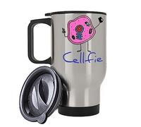 Crunchy Carrots Biology Teacher Mug - Cellfie Mug - Funny Cell Taking a Selfie Stainless Steel Insulated Travel Mug (Silver)